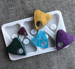 RKPM HOMES Coaster Molds I Silicone Heart Shaped with Hole UV Epoxy Resin Casting Mould I for Homemade Ornament DIY Art Crafts Jewelry Trinket Container Home Office Table Decorations