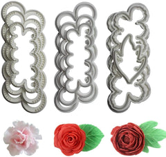 RKPM HOMES Easiest Rose Carnation Peony Flower Ever Cutter for Cake Decorating Set of 9 (Rose Carnation Peony Set)