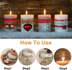 RKPM HOMES Cotton Floral Candle Wick I with Metal Sustainer Tabs I Low Smoke Pre-Waxed I 15cm, 50 Pcs