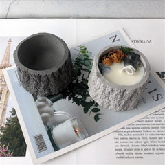 RKPM HOMES Planter Mold I Tree Stump Flower Casting Plant Silicone Epoxy Cement Mould I Succulent Concrete Molds for DIY Handmade Jewelry Trinket Makeup Storage Candle Flower Pot Pen Holder