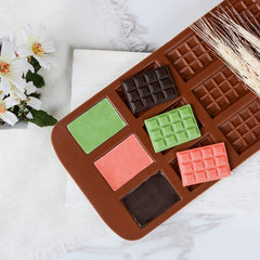 RKPM HOMES Silicone Chocolate Mold Candy Mold Jelly Ice Cube Tray Muffin Sugar Craft Fondant Mold Mould Cake Decorating Tools (12 Cavity Chocolate Mold)