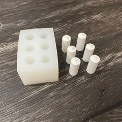 RKPM HOMES Candle Stick Mold I 3D Column Cylinder Silicone Epoxy Mould I for DIY Handmade Ornament Cake Décor Aromatherapy Soap Soy Wax Plaster Resin Art Crafts Home Wedding Decoration – 6 Cavity
