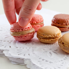 RKPM HOMES Macaron Kit | Round 48 Capacity Macaron Mat and Decorating Piping Pot with 5pcs Nozzles | Silicone Baking Decorating Tools | Decomax Pen Batter Dispenser | Home Made Pastry Cookie – Brown