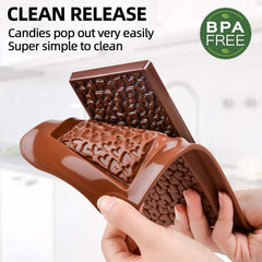 RKPM HOMES Valentine Heart Shape Chocolate Mould | Dairy Milk Chocolate Bar | Silicone DIY 3D Candy Mold | Ideal for Chocolate and Cake Decoration | for Cake, Brownie Topper, Gummy & Jello – Brown