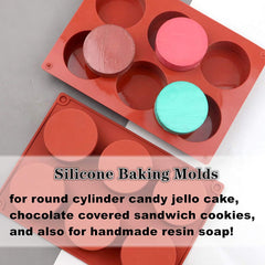 RKPM HOMES 6 Cavity Round Silicone Molds for Muffin, Cupcake, Bread, Handmade Soap, DIY Cake, Dessert, Multicolor