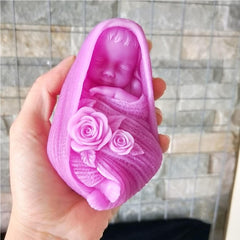RKPM HOMES 3D Baby Silicone Fondant Mold Baby Shower Cake Topper DIY Cupcake Decoration Birthday Party Tool for Sugarcraft, Chocolate, Resin, Candy Mold (Baby Sleaping)