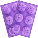 RKPM HOMES Silicone Flower Soap Mold 6 Cavity Molds | Silicone soap molds | Chrysanthemum Sunflower Mixed Flower Shapes | Cupcake Backing Mold | Candy Mold | Handmade soap Silicone Molds 1Pcs