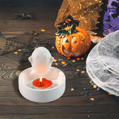 RKPM HOMES Candle Holder Resin Mold I 3D Cartoon Ghost Shape Tealight Epoxy Deep Casting Silicone Mould I for DIY Art Craft Candlestick Jewelry Storage Box Trinket Container Home Decoration – 1 Pcs