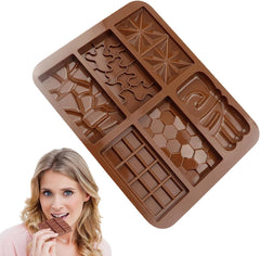 RKPM HOMES 6 in 1 Chocolate Mould Tray I Multi Shape Break-Apart Chocolate Mold I Silicone DIY 3D Candy Mold I for Handmade DIY Jelly, Cakes Dessert, Pastry, Muffin Cookies, Cupcake, Decoration Tools
