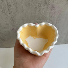 RKPM HOMES Candle Holders Vase Resin Mold I 3D Wave Heart Shape Casting Silicone Epoxy Candlestick Mould I Concrete Molds for DIY Handmade Storage Box Plaster Art Crafts Flower Plant Holder Home Décor