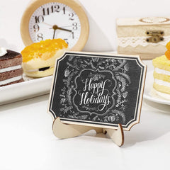 RKPM HOMES Mini Wood Lace Shape Chalkboards with Support Easels | Wooden Place Card Name | for Message Board Signs Food Labels Wedding Parties Holder Décor | Small Rectangle (Pack of 24)