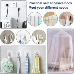 RKPM HOMES Transparent-Glue Hooks Hooks for Hanging - Heavy Duty Shower Sticky Hooks Key Hook Seamless Waterproof and Oil Proof,for Kitchen Bathroom Ceiling Window 6 Pack