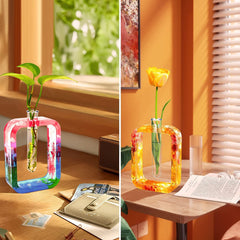 RKPM HOMES Resin Molds I Vase Casting Planter Silicone Epoxy Mould with Test Tubes I Perfect for Propagating DIY Hydroponic Flowers Plants Home Office Garden Wedding Decoration (Rectang Shape)