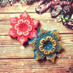 RKPM HOMES Candle Mold I 3D Christmas Snowflake Shape Silicone Scented Wax Mould I for DIY Handmade Chocolate Ornament Cake Décor Aromatherapy Soap Resin Art Craft Making Home Party Decoration (A)