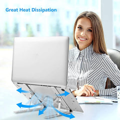 RKPM HOMES Laptop Holder Riser | 6 Angles Adjustable Aluminum Laptop Stand | Ergonomic Foldable Portable Tabletop Holders | Compatible with MacBook, Lenovo, HP, Dell, etc - up to 17 Inch (Type C)
