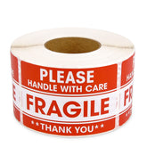 Methdic 2"x 3" Fragile Stickers 500 Labels Per Roll Strong Adhesive (Handle with Care,Do Not Drop,Thank You) Labels for Shipping and Moving