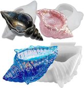 RKPM HOMES Sea Snail Resin Molds I 3D Conch Shaped Silicone Epoxy Deep Casting Tray I for Homemade Ornament DIY Art Crafts Jewelry Storage Box Trinket Container Home Office Table Decorations (3 Pcs)