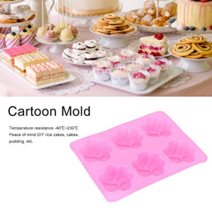 RKPM HOMES Paw Shape Ice Cube Mold I Multi-Purpose Reusable 3D Puppy Paws Cookies Silicone Mould Tray I for DIY Handmade Chocolate Cake Décor Soap Candy Cupcake Resin Candle Making – 6 Cavity