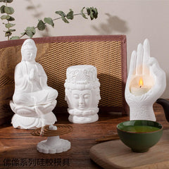RKPM HOMES Lord Buddha Shape Candle Molds I 3D Fondant Pillar Silicone Wax Mould I for Handmade Ornament Aromatherapy Plaster, Soap, Clay, Resin Epoxy Casting, Art Craft Making Home Party Decoration