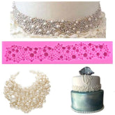 RKPM HOMES Cake Border Mould | Round Pearls Bubbles Beads Mold | Necklace Fondant Silicone Scroll Lace Moulds | Cake Decorating Frame | for Cake Decorating, Sugar, Gum Paste, Chocolate, Cookies