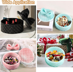 RKPM HOMES Box Resin Molds I Crystal Round Silicone Epoxy Casting Mould with Bows Lid I for DIY Handmade Necklace Earring Art Crafts Jewelry Storage Box Ring Trinket Container Home Decorations