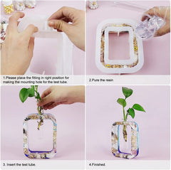 RKPM HOMES Resin Molds I Vase Casting Planter Silicone Epoxy Mould with Test Tubes I Perfect for Propagating DIY Hydroponic Flowers Plants Home Office Garden Wedding Decoration (Square Shape)