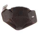 RKPM Genuine Leather Card Case Credit Business Card Holder Mini Card Wallet Case Book Card Organizer Brown