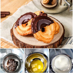 RKPM HOMES Double Boiler Pot with Heat Resistant Handle I Stainless Steel Melting Bowl I for Chocolate, Candy, Cheese, Butter and Candle Wax Making I Silver - Capacity 400 ML (SS 201)