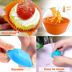 RKPM HOMES Paper Cake Cup Liners | Silicone Baking Cups | Muffin Cupcake Cases | Microwave or Oven Tray Safe | for Handmade Soap, Biscuit, Chocolate, Muffins, Jelly (Square Shape, 6 Pcs)