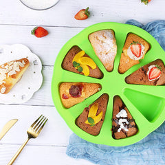 RKPM HOMES 1 Pcs 8 Triangle Cavity Silicone Portion Scone Pan Pizza Muffins Soap Cakes Slices Mould, Doughnuts Biscuit Cake Tray Maker Pan Mold for Oven and Instant Pot DIY Baking Tools