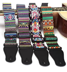 RKPM HOMES Guitar Strap I Soft Straps with PU Leather Ends I Adjustable Ultra Comfortable Belt I Modern Printed Design I for Electric, Acoustic, Bass, Classic Guitar, Ukulele (Tequila)