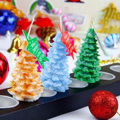 RKPM HOMES Cedar Christmas Tree Candle Mold I 3D Fondant Silicone Scented Wax Mould I Special for Christmas Succulent Molds for DIY Handmade Ornament Cake Décor Aromatherapy Soap Resin Art Craft