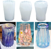 RKPM HOMES Candles Holders Vase Resin Mold I Stripe Pillar Casting Silicone Epoxy Candlestick Mould I Succulent Concrete Molds for DIY Handmade Jewelry Makeup Storage Flower Plant Pen Holder (3 Pcs)