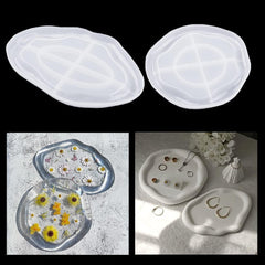 RKPM HOMES Coaster Mould I Silicone Irregular Clouds Epoxy Resin Deep Casting Tray I for Homemade Ornament DIY Art Crafts Jewelry Storage Box Ring Trinket Container Home Table Decoration (2PCs)