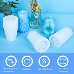 RKPM HOMES Candles Holders Vase Resin Mold I Stripe Pillar Casting Silicone Epoxy Candlestick Mould I Succulent Concrete Molds for DIY Handmade Jewelry Makeup Storage Flower Plant Pen Holder (Type2)