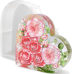 RKPM HOMES Large Resin Molds I Deep Casting Silicone Crystal Epoxy Bookends Mould I Flowers Preservation, Office Home Decoration, Desktop Organizer, DIY Home Décor, Art Craft (Heart Shape)