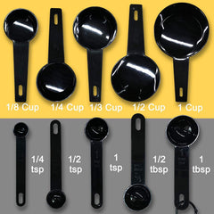 RKPM HOMES Measuring Cups and Spoons Set of 10 Metric Measurement for Baking/Cooking, Food Grade (Measuring Spoon Set of 10 Black)