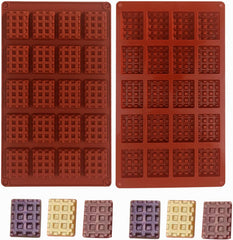 RKPM HOMES Waffle Mold I 3D Fondant Mini Waffles Maker Silicone Mould Tray I for Handmade Sugarcraft DIY Jelly, Cakes Dessert, Candy, Pastry, Cookies, Cupcake, Decoration Tools (20Cavity Square)