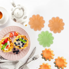 RKPM HOMES Paper Cake Cup Liners | Silicone Baking Cups | Muffin Cupcake Cases | Microwave or Oven Tray Safe | for Handmade Soap, Biscuit, Chocolate, Muffins, Jelly (Flower Shape, 6 Pcs)