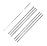 RKPM Stainless Steel Straws, Reusable Drinking Straws Eco-Friendly Straight and Bend Straws for 250-800 ML Tumblers Cups Mugs Cold Beverage with FDA grade (6 Straight Straw With Cleaning Brush Silver)