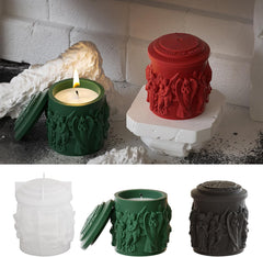 RKPM HOMES Jesus Bottle Nativity Storage Box Resin Mold I 3D Round Angel Shape Silicone Epoxy Casting Mould with Lid I for DIY Handmade Jewelry Ring Trinket Makeup Organizer Flower Pot Candle Jar