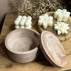 RKPM HOMES Box Resin Molds I Concrete Round Short Silicone Epoxy Casting Mould with Lid I for DIY Handmade Necklace Earring Art Craft Jewelry Storage Box Ring Trinket Container Decorations (Smooth)