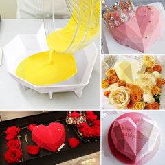 RKPM HOMES Diamond Heart Chocolate Mould | Silicone 3D Candy Mold | Baking Tools for Cake Chocolate Candy Mousse Dessert Ice Jelly Soap Pudding | Cake Baking Moulds | Bakeware Molds - 1 Cavity