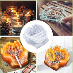 RKPM HOMES Resin Molds I 3D Hand Shape Silicone Epoxy Deep Casting Tray I Ashtray Mould for Homemade Ornament DIY Art Crafts Jewelry Storage Box Ring Trinket Container Home Office Table Decorations