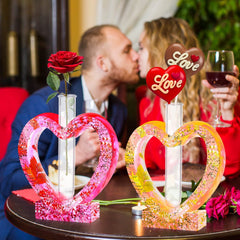 RKPM HOMES Resin Molds I Vase Casting Planter Silicone Epoxy Mould with Test Tubes I Perfect for Propagating DIY Hydroponic Flowers Plants Home Office Garden Wedding Decoration (Heart Shape)
