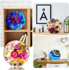 RKPM HOMES Large Resin Molds I Deep Casting Silicone Crystal Epoxy Bookends Mould I Flowers Preservation, Office Home Decoration, Desktop Organizer, DIY Home Décor, Art Craft (Round Shape)