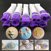 RKPM Lace Tweezers Clips - Food Grade Plastic Cookie Stamp Mould Cake Cupcake Fondant Decorating Tool (10 Set Lace Clip)