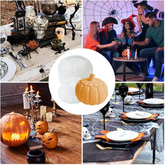 RKPM HOMES Candles Holders Resin Mold I Pumpkin Shape Concrete Silicone Epoxy Casting Jar Mould with Lid I for DIY Handmade Necklace Art Crafts Jewelry Storage Box Ring Trinket Container Home Décor (B)