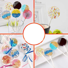 RKPM HOMES Jumbo Round Shape Chocolate Mould with Stick I Lollipop Silicone Candy Mold I Baking Tools for Cake Chocolate Candy Ice Jelly | Cake Baking Moulds | Bakeware Molds | Pink – 8 Cavity