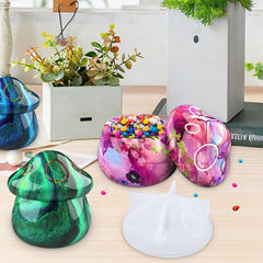 RKPM HOMES Box Resin Molds I Mushroom Jars Small Silicone Epoxy Casting Mould with Lid I for DIY Handmade Necklace Earring Art Crafts Jewelry Storage Box Ring Trinket Container Home Table Decorations